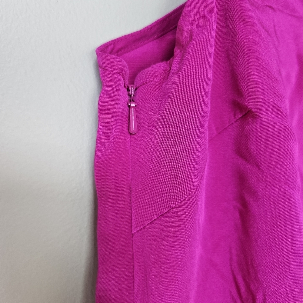 Jay Godfrey Size 0 Asymmetrical Magenta Silk Mini Dress Crystal Shoulder NEW! - Picture 4 of 8